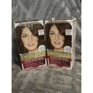 2x L'Oreal Paris Excellence Creme Permanent Hair Color, 5RB Medium Reddish Brown